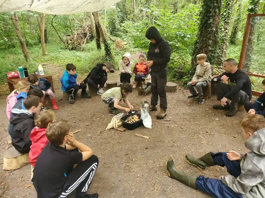 Gathering around the Forest School circle